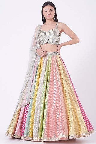 Multi-Colored Embroidered Lehenga Set by SHIVA JANGRA