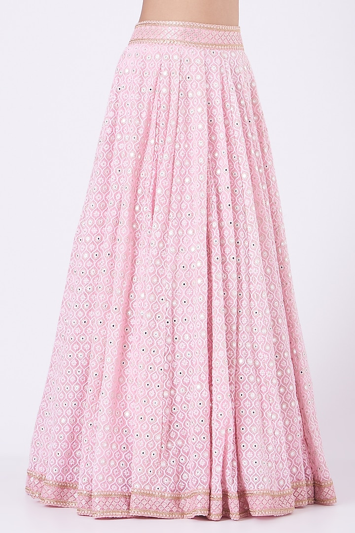Pastel Pink Embroidered Wedding Lehenga Set by SHIVA JANGRA at Pernia's Pop Up Shop