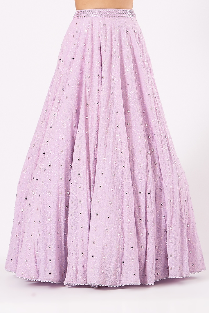 Lilac Hand Embroidered Wedding Lehenga Set by SHIVA JANGRA at Pernia's Pop Up Shop