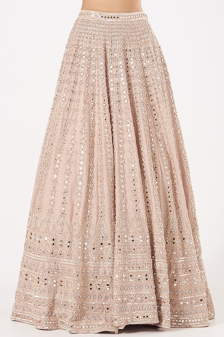Champagne Embroidered Bridal Lehenga Set by SHIVA JANGRA at Pernia's Pop Up Shop
