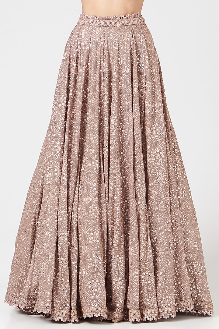 Brown Embroidered Wedding Lehenga Set by SHIVA JANGRA at Pernia's Pop Up Shop