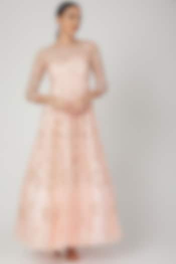 Blush Pink Embroidered Gown by SHIVA JANGRA