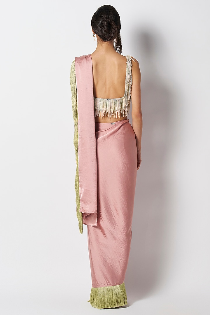 Mint Silk Hand Embroidered Blouse by 431-88 By Shweta Kapur at Pernia's Pop Up Shop