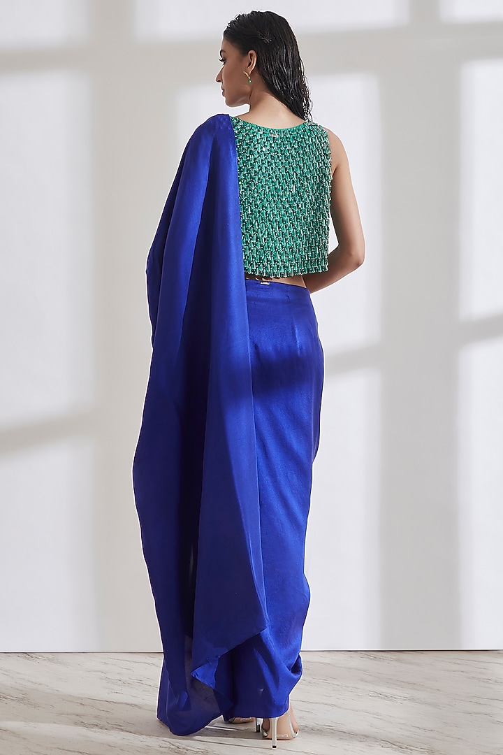 Emerald Hand Embroidered Top by 431-88 By Shweta Kapur at Pernia's Pop Up Shop