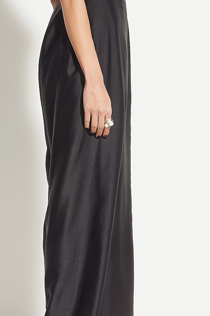 Black Dhoti Pants With Drape by 431-88 By Shweta Kapur at Pernia's Pop Up Shop