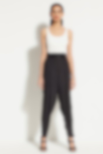 Black Masai Cargo Pants With Belt by 431-88 By Shweta Kapur at Pernia's Pop Up Shop