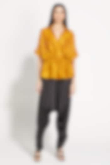 Black Satin Pants by 431-88 By Shweta Kapur at Pernia's Pop Up Shop