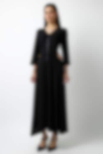 Black Jersey Vacation Dress by 431-88 By Shweta Kapur at Pernia's Pop Up Shop