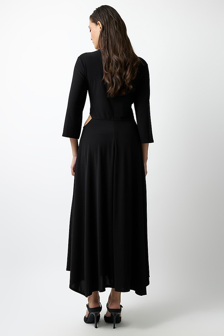 Black Jersey Vacation Dress by 431-88 By Shweta Kapur at Pernia's Pop Up Shop