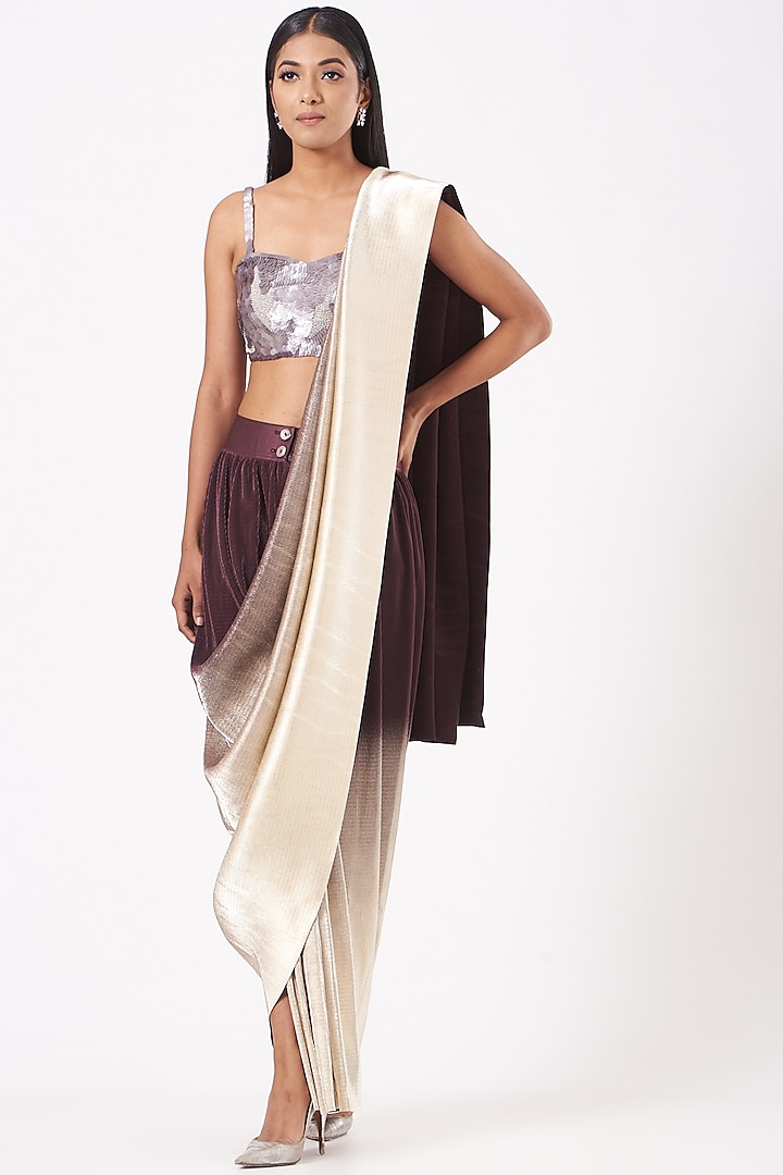Grey Hand Embroidered Bustier by 431-88 By Shweta Kapur