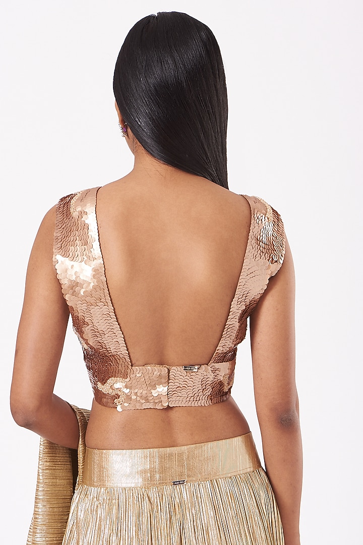 Chocolate Brown Hand Embroidered Blouse by 431-88 By Shweta Kapur at Pernia's Pop Up Shop