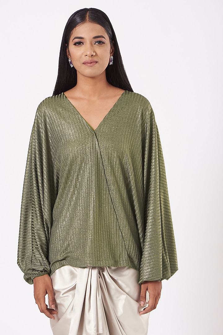Ecru Satin Samara Skirt by 431-88 By Shweta Kapur at Pernia's Pop Up Shop