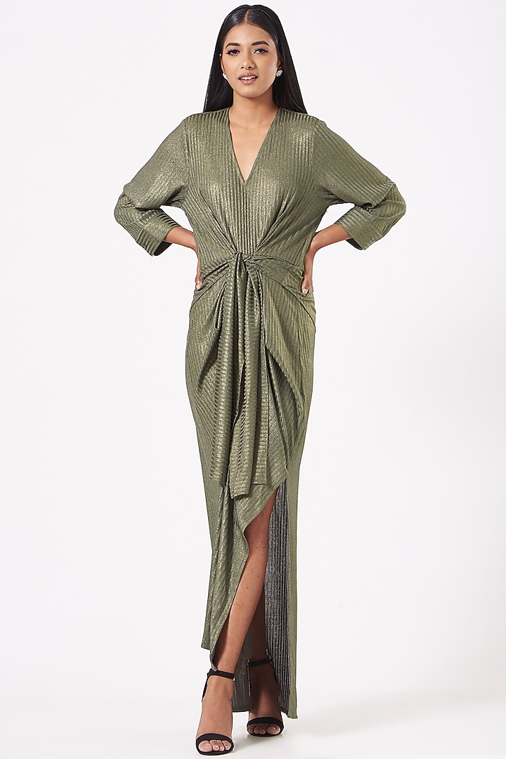 Sepia Jersey, Sophia Kaftan Dress by 431-88 By Shweta Kapur