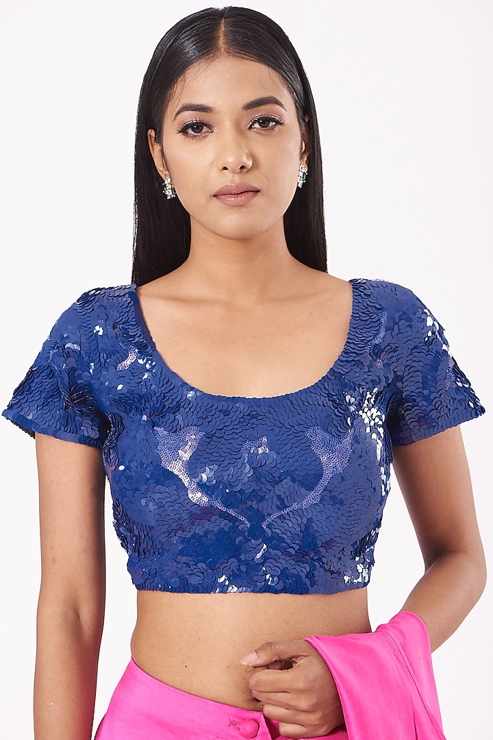 Fuchsia Silk Pre-Draped Wedding Saree by 431-88 By Shweta Kapur at Pernia's Pop Up Shop