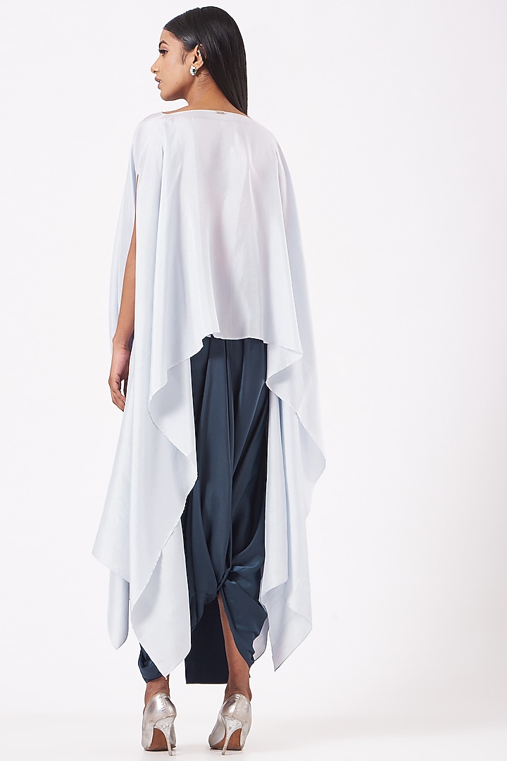 Ice Blue Silk SK Cape by 431-88 By Shweta Kapur at Pernia's Pop Up Shop
