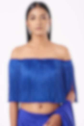 Electric Blue Fringe Top  by 431-88 By Shweta Kapur