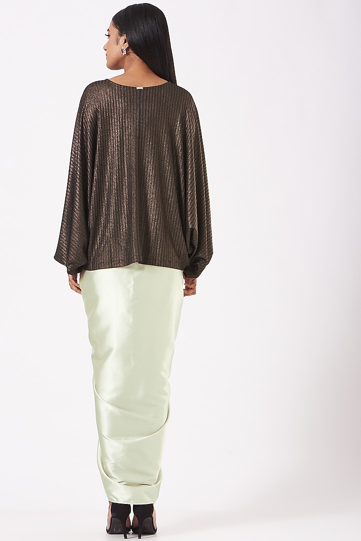 Copper Striped Jersey Studio Top by 431-88 By Shweta Kapur at Pernia's Pop Up Shop