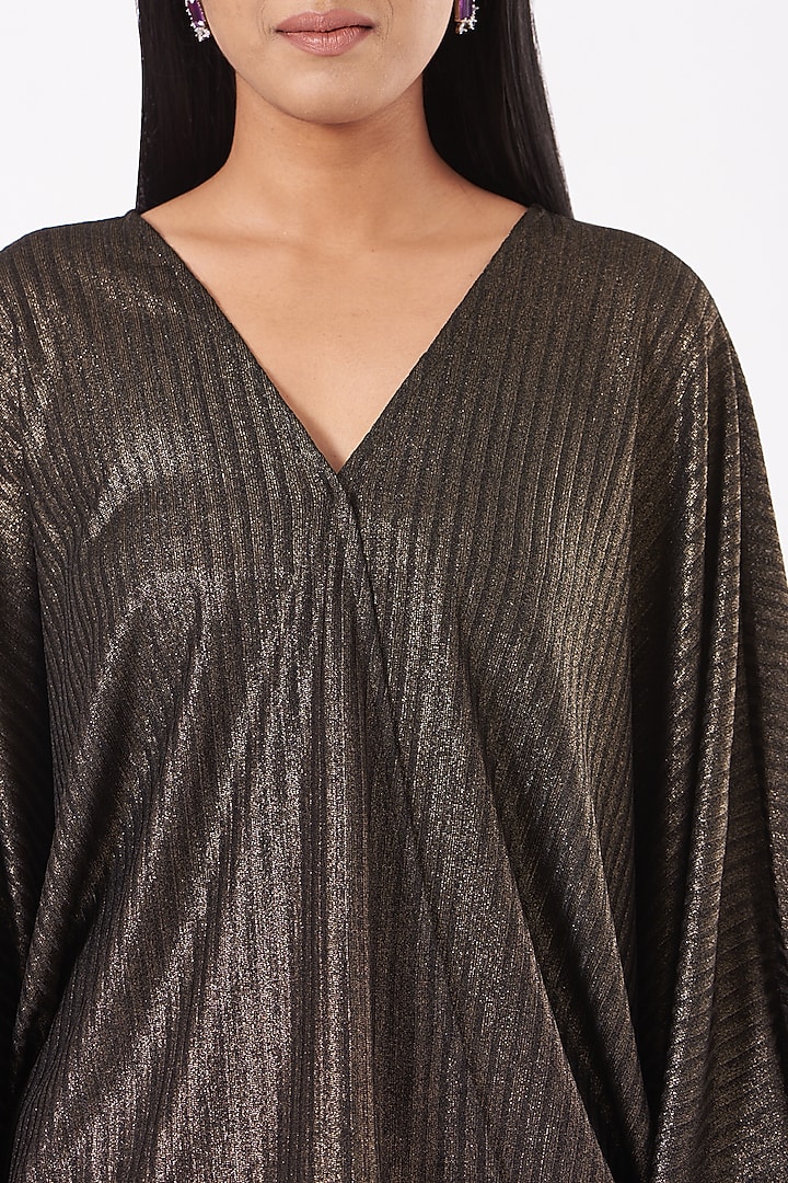 Copper Striped Jersey Studio Top by 431-88 By Shweta Kapur at Pernia's Pop Up Shop