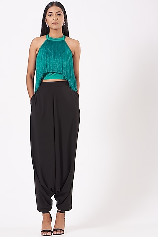 Black Jersey Harem Pants by 431-88 By Shweta Kapur