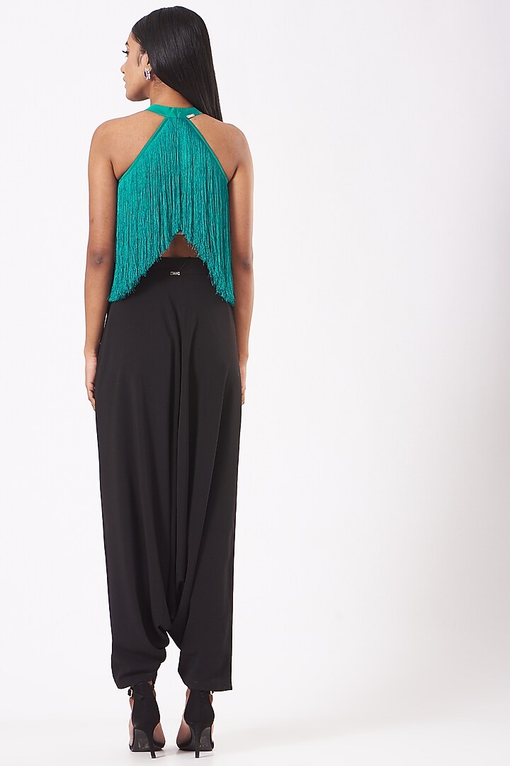 Black Jersey Harem Pants by 431-88 By Shweta Kapur at Pernia's Pop Up Shop