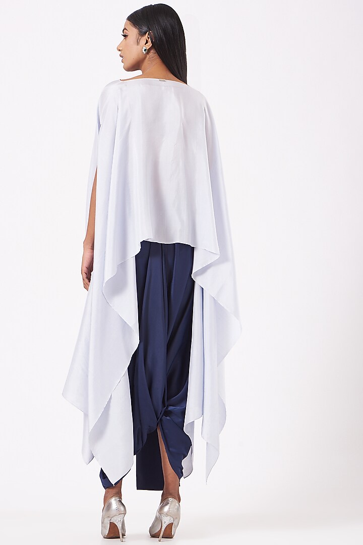 Electric Blue Satin Dhoti Pants by 431-88 By Shweta Kapur at Pernia's Pop Up Shop