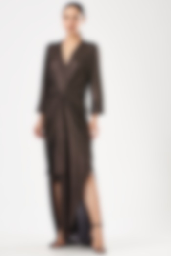 Sepia Brown Jersey Kaftan Vacation Dress by 431-88 By Shweta Kapur at Pernia's Pop Up Shop