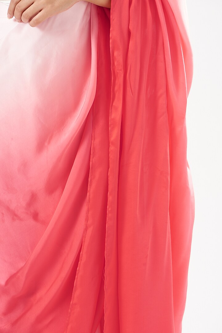 Orange Ombre Bamboo Silk Wedding Saree by 431-88 By Shweta Kapur at Pernia's Pop Up Shop