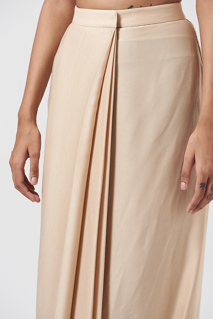 Beige Satin Dhoti Pants by 431-88 By Shweta Kapur at Pernia's Pop Up Shop