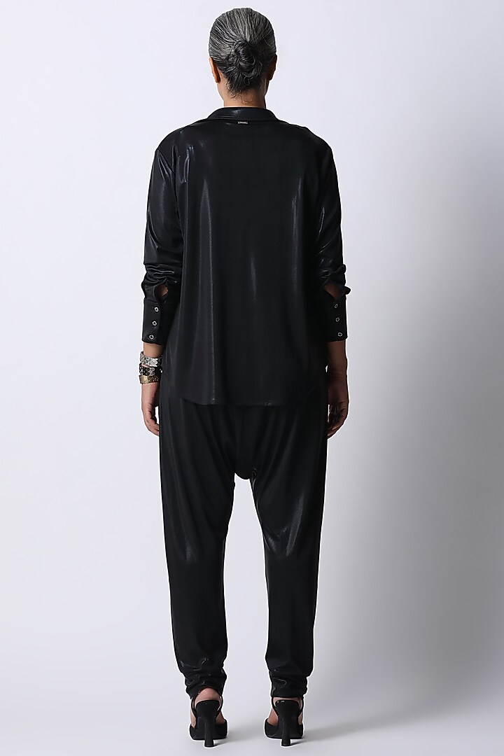 Black Jersey Shirt by 431-88 By Shweta Kapur at Pernia's Pop Up Shop