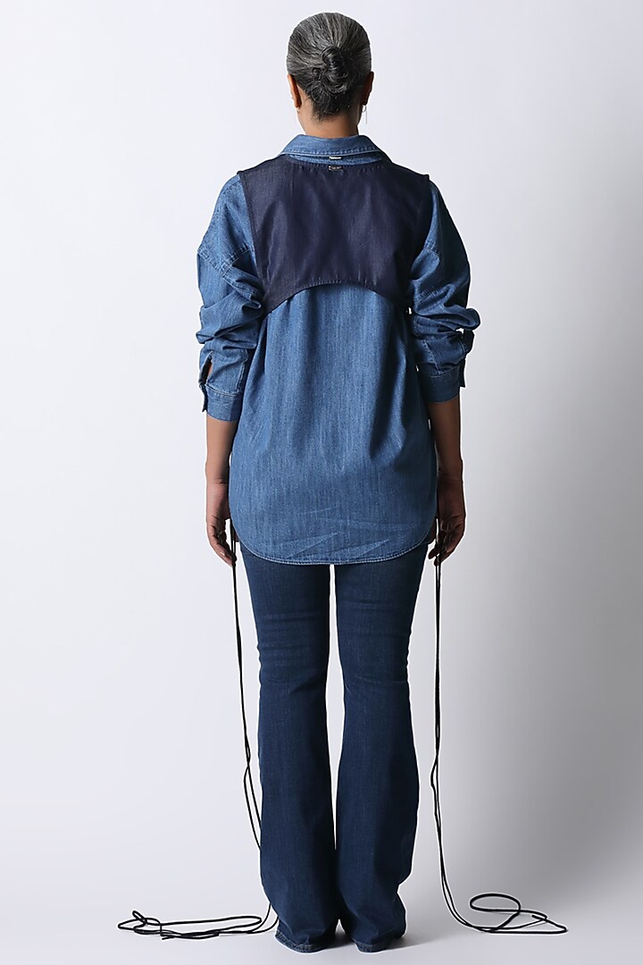 Classic Blue Denim Shirt by 431-88 By Shweta Kapur at Pernia's Pop Up Shop
