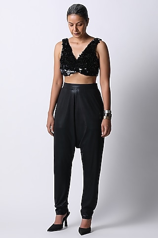 Black Cotton Blouse by 431-88 By Shweta Kapur