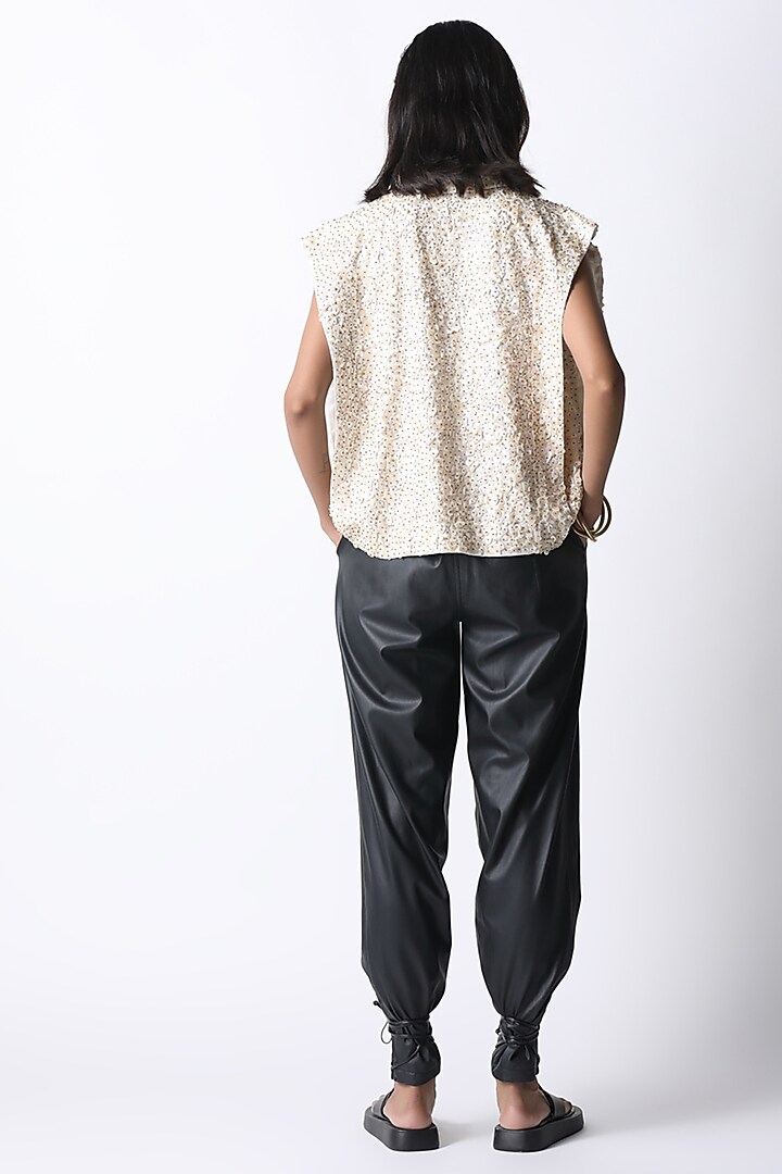 White Cotton Shell Jacket by 431-88 By Shweta Kapur at Pernia's Pop Up Shop