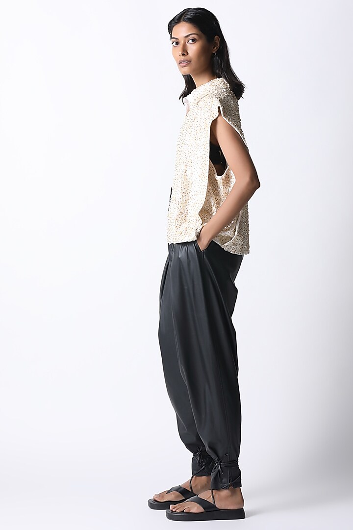 White Cotton Shell Jacket by 431-88 By Shweta Kapur at Pernia's Pop Up Shop