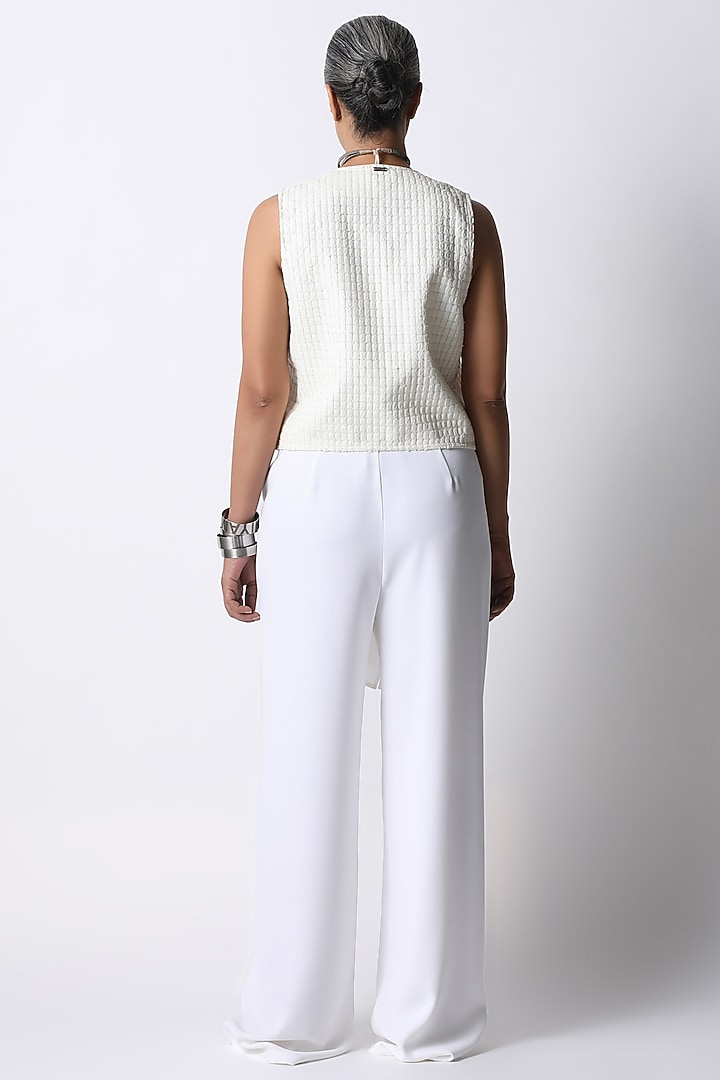 White Crepe Pants by 431-88 By Shweta Kapur at Pernia's Pop Up Shop