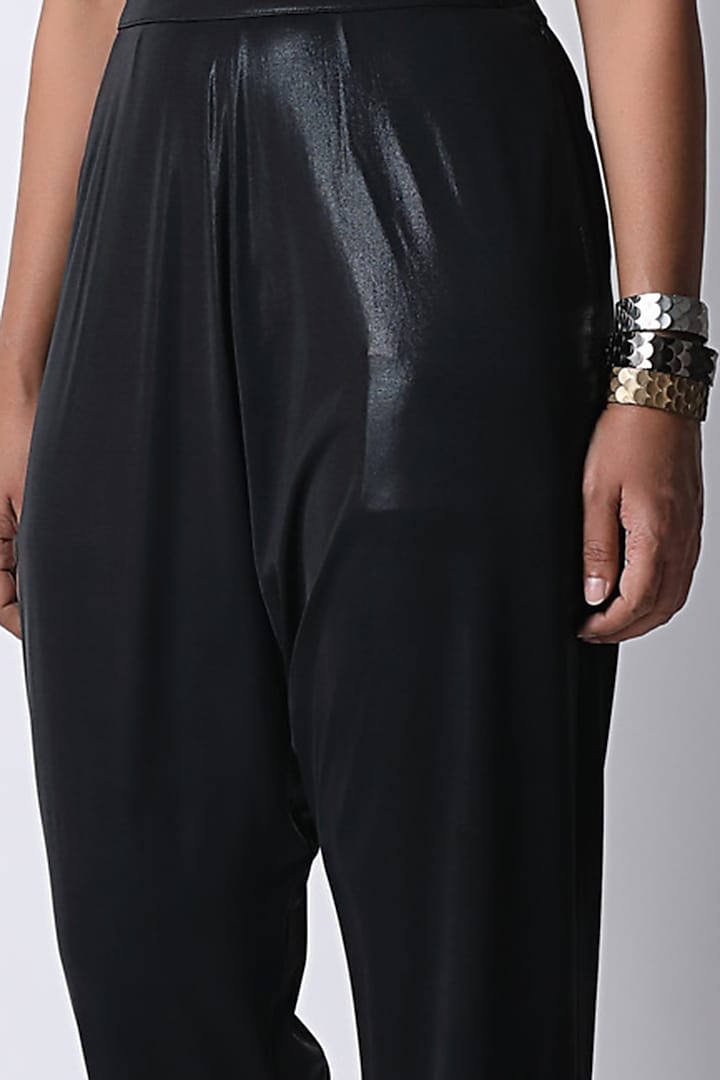 Black Jersey Pants by 431-88 By Shweta Kapur at Pernia's Pop Up Shop