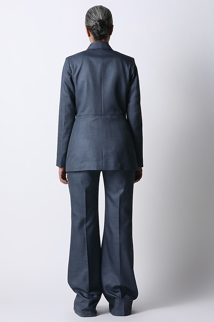 Cool Blue Suiting Jumpsuit by 431-88 By Shweta Kapur at Pernia's Pop Up Shop
