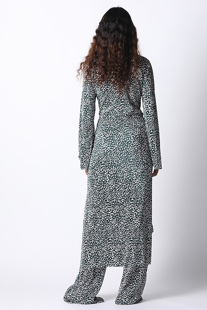 Forest Green Plisse Co-Ord Set by 431-88 By Shweta Kapur at Pernia's Pop Up Shop