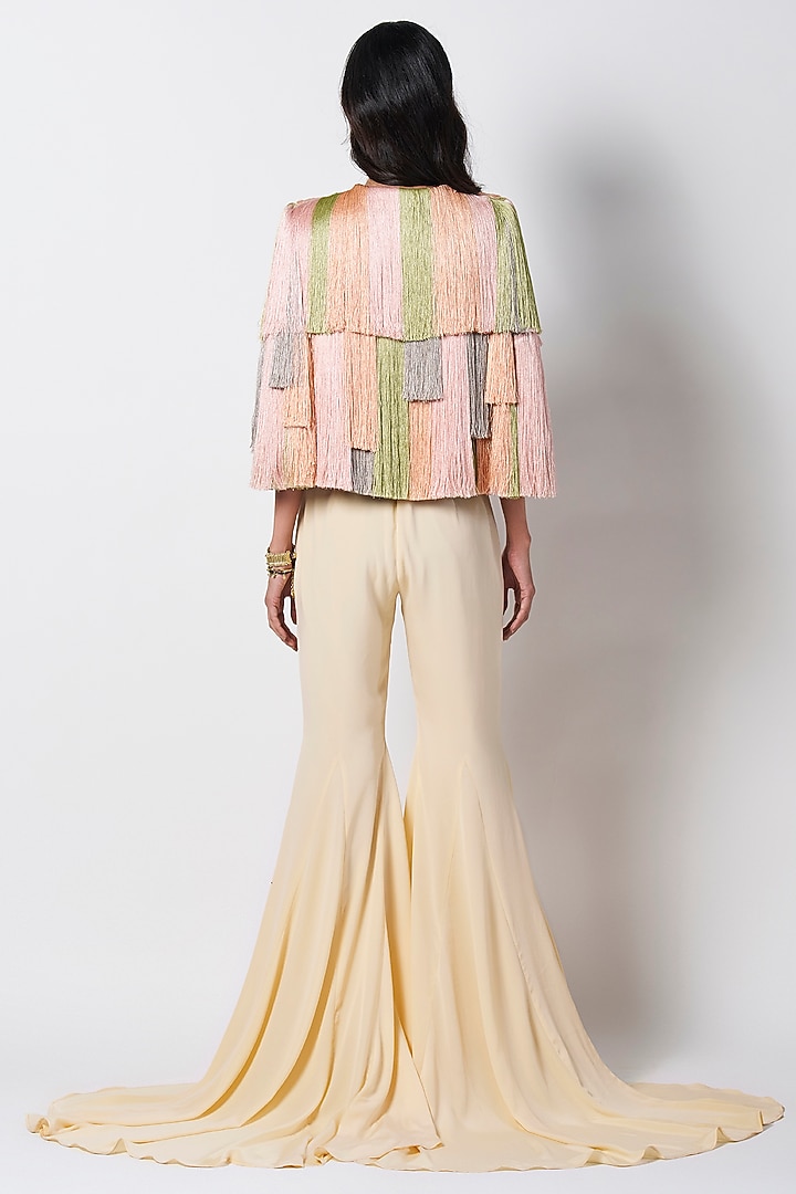 Mint Silk Handcrafted Cape by 431-88 By Shweta Kapur at Pernia's Pop Up Shop