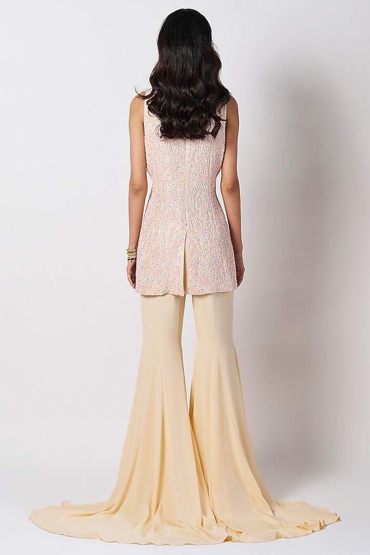 Peach Silk Hand Embroidered Jacket by 431-88 By Shweta Kapur at Pernia's Pop Up Shop
