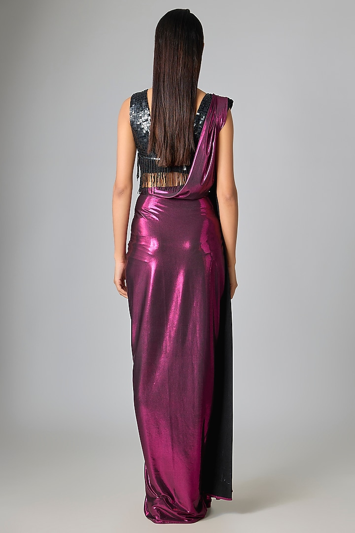 Black Silk Embroidered Blouse by 431-88 By Shweta Kapur at Pernia's Pop Up Shop