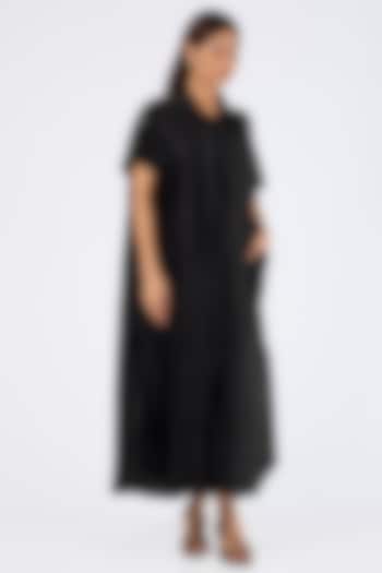 Black Silk Shirt by 431-88 By Shweta Kapur at Pernia's Pop Up Shop