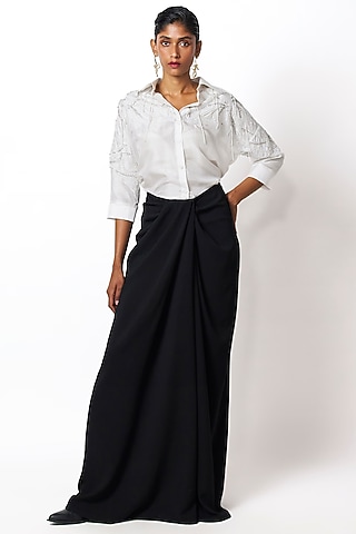 White Silk Shirt by 431-88 By Shweta Kapur