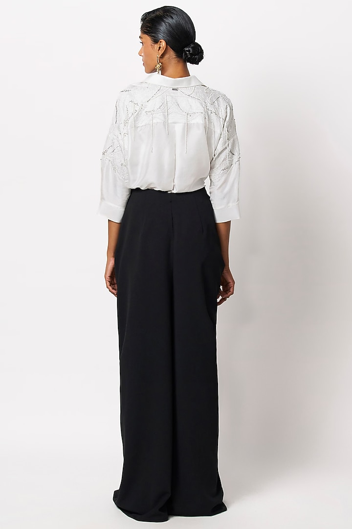White Silk Shirt by 431-88 By Shweta Kapur at Pernia's Pop Up Shop