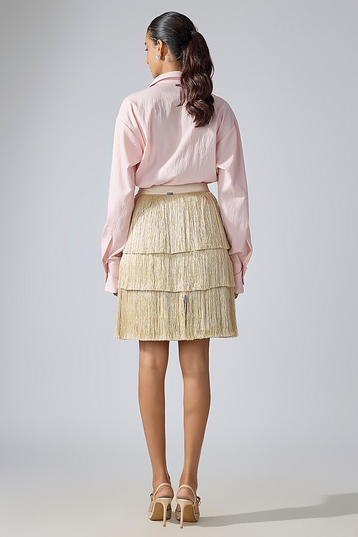 Baby Pink Crinkled Crepe Shirt by 431-88 By Shweta Kapur at Pernia's Pop Up Shop