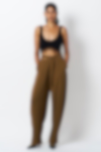 Brown Suiting Pants by 431-88 By Shweta Kapur at Pernia's Pop Up Shop