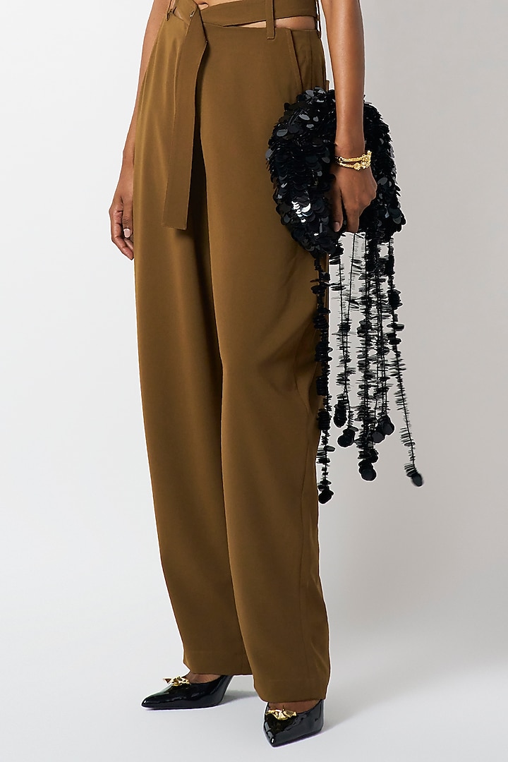 Brown Suiting Pants by 431-88 By Shweta Kapur at Pernia's Pop Up Shop