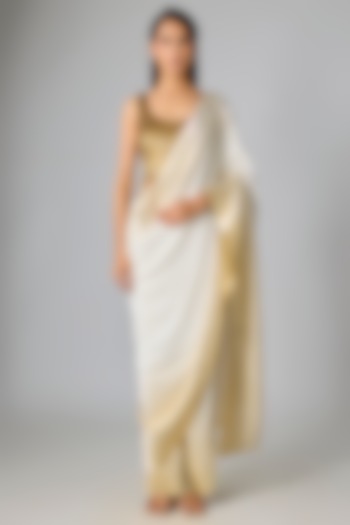 Golden Silk Sequins Embroidered Blouse by 431-88 By Shweta Kapur at Pernia's Pop Up Shop