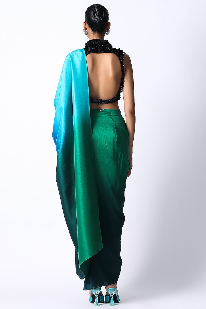 Emerald Green Silk Blouse by 431-88 By Shweta Kapur at Pernia's Pop Up Shop