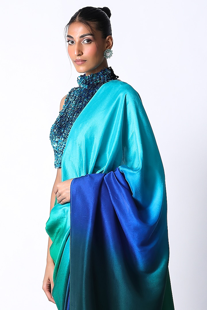 Emerald Green Silk Blouse by 431-88 By Shweta Kapur at Pernia's Pop Up Shop