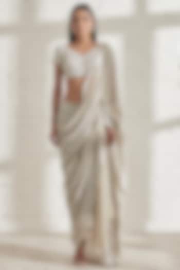 Silver Foiled Net Wedding Saree by 431-88 By Shweta Kapur at Pernia's Pop Up Shop